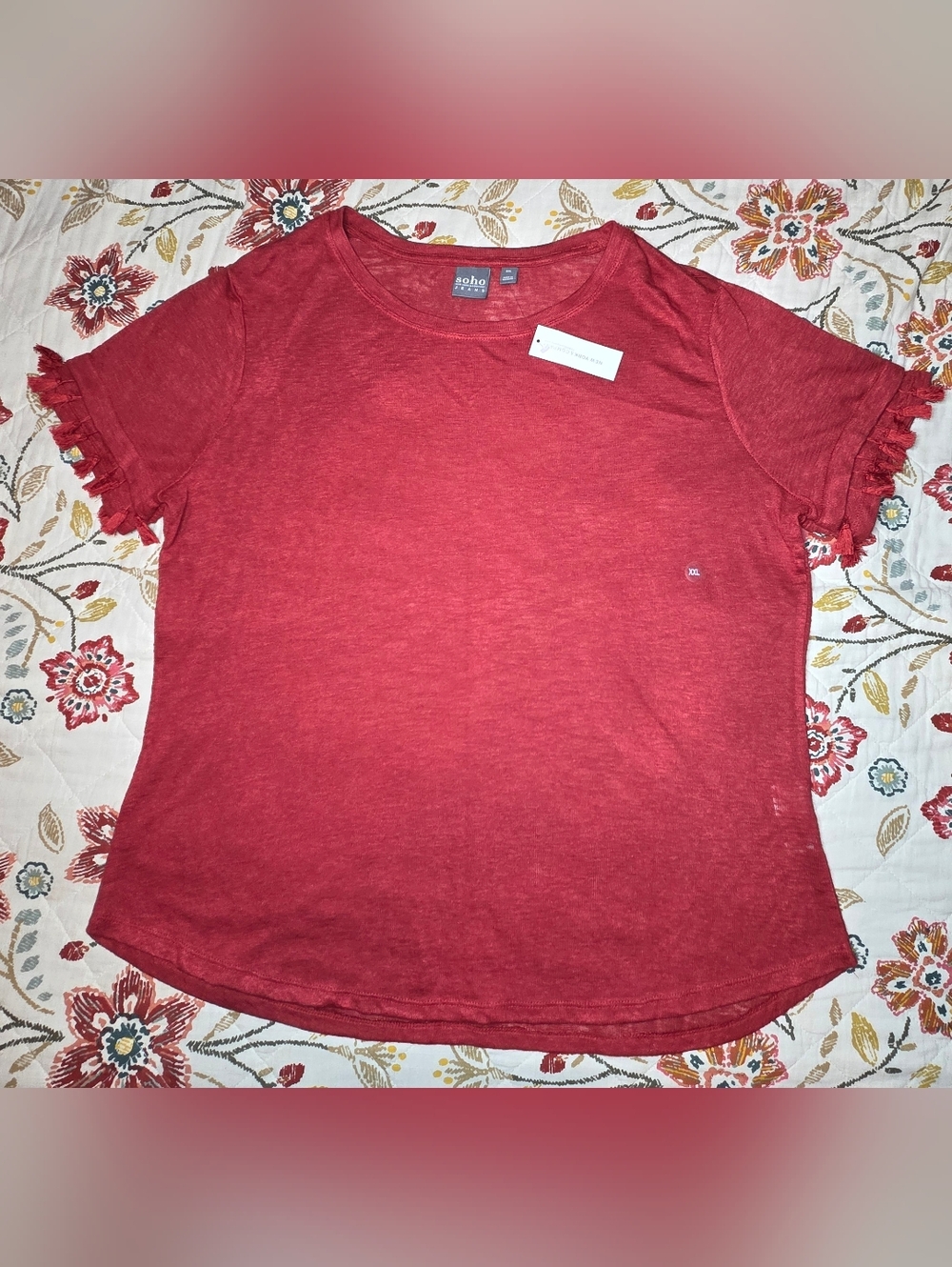 NEW! New York & Company Soho crewneck tassel sleeve lightweight sweater size XXL